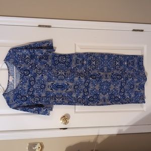 Size M lularoe Julia dress in blue